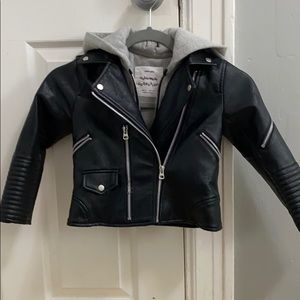 Used Zara girls motorcycle jacket with hood